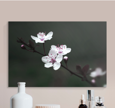 Flowers canvas delicate blossoms blooming - TenStickers