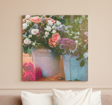 Flowers canvas flower baskets showcase - TenStickers