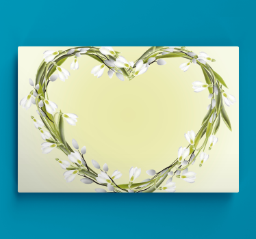 Flowers canvas heart of flowers - TenStickers