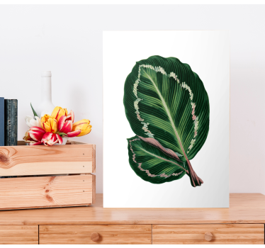 Flowers canvas large leaf pattern - TenStickers