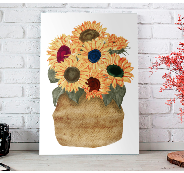 Flowers canvas sunflower bouquet - TenStickers