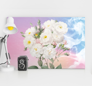 Flowers canvas white floral arrangement - TenStickers