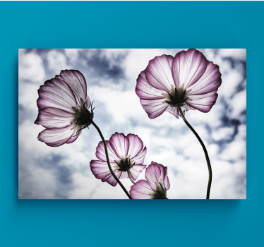 FLOWERS IN SILHOUETTE flower framed canvas - TenStickers