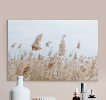 Pampasgrass during cloudy day Plant wall prints - TenStickers