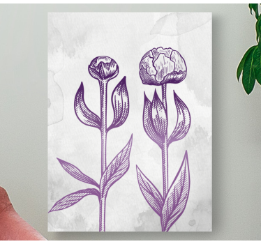 Purple tulips bloom Flowers  canvas - TenStickers