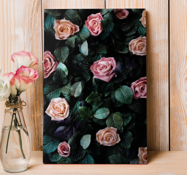 Red rose flowers floral canvas - TenStickers