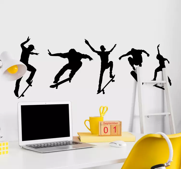 5 skateboards wall sticker - TenStickers