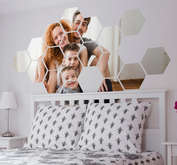 Mosaic hexagonal headboard sticker - TenStickers