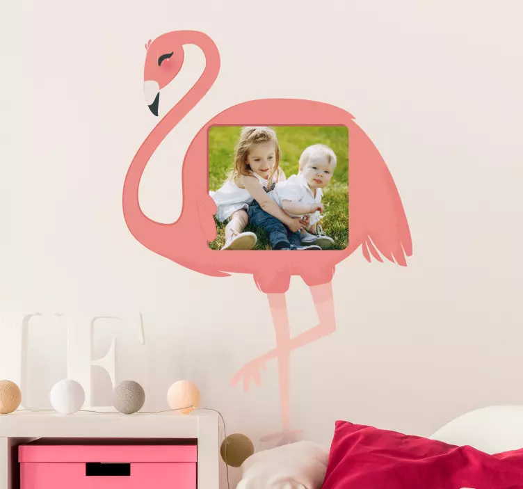 Flamingo Photo Holder kid's sticker - TenStickers