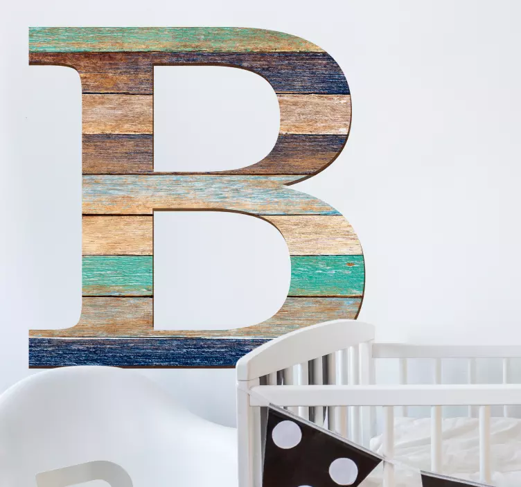 Wooden Letter Customisable Wall Sticker - TenStickers