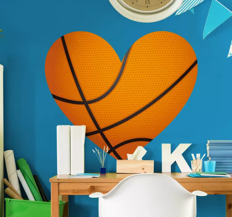 Heart Basketball Shape football sticker - TenStickers