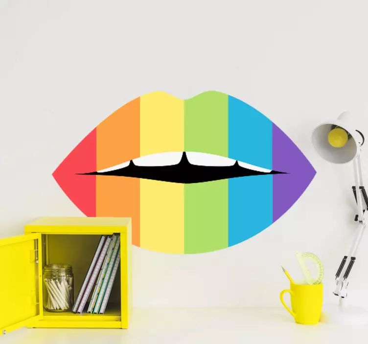 multicolor lips  laptop skins - TenStickers