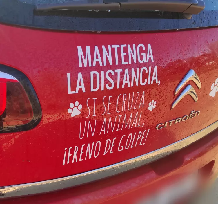 Pegatina para coches distancia animales car sticker - TenStickers