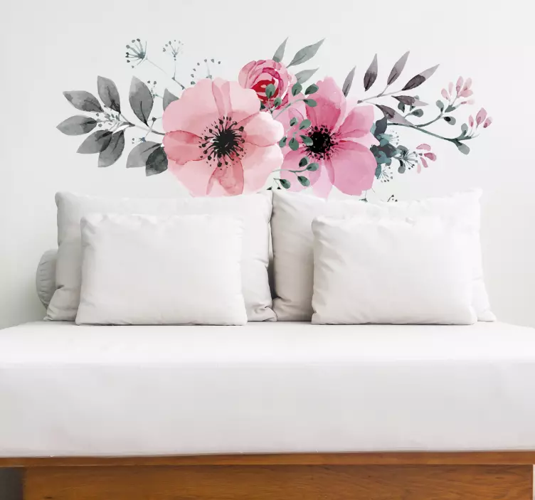 Beautiful Pink Flower Wall Sticker - TenStickers