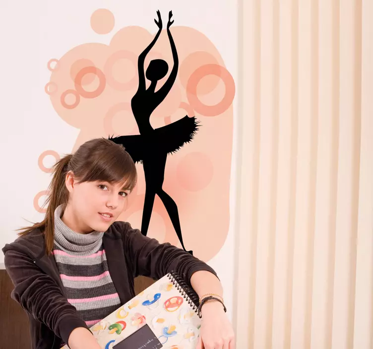 Ballerina Silhouette Wall Sticker - TenStickers