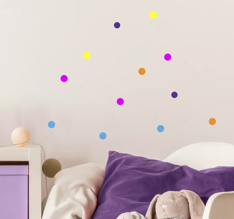 Geometric wall sticker vibrant dot designs - TenStickers