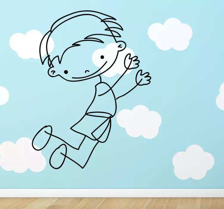 Kid's sticker playful child outline - TenStickers