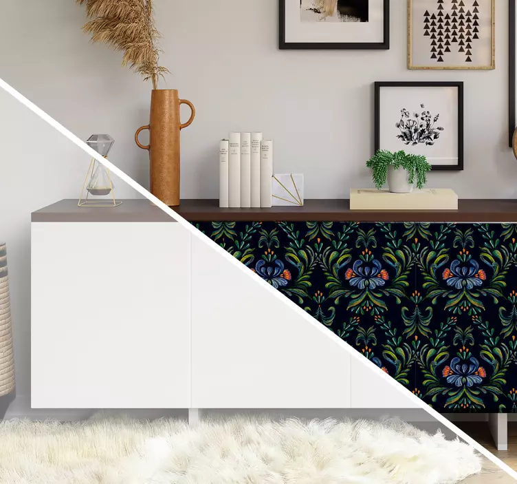 Colorful folk ornament furniture sticker - TenStickers