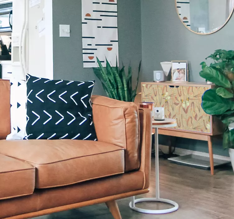 Autumn flores pattern furniture sticker - TenStickers