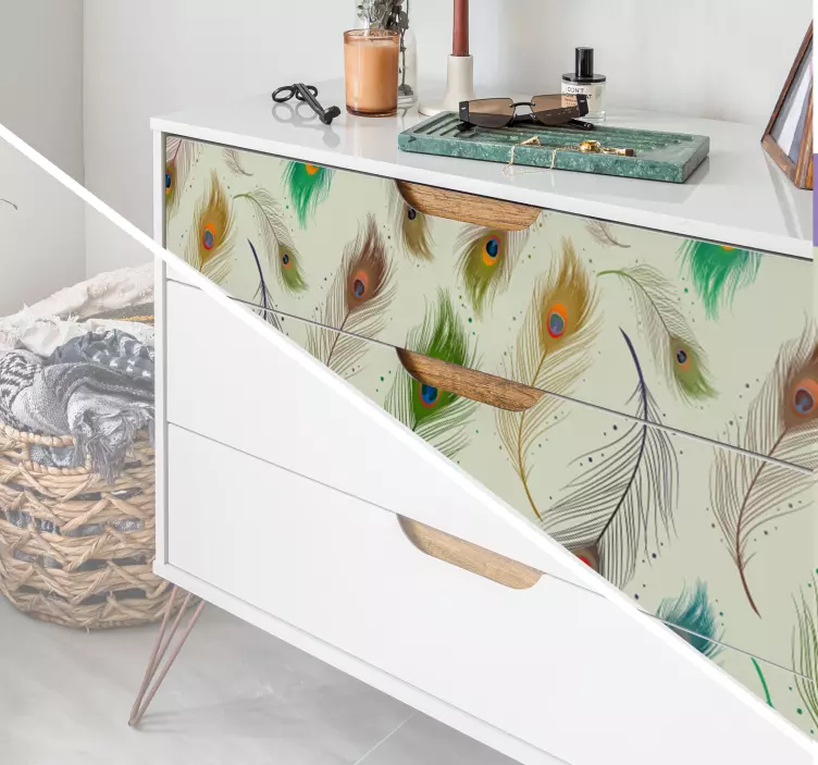 Peacock feathers furniture sticker - TenStickers
