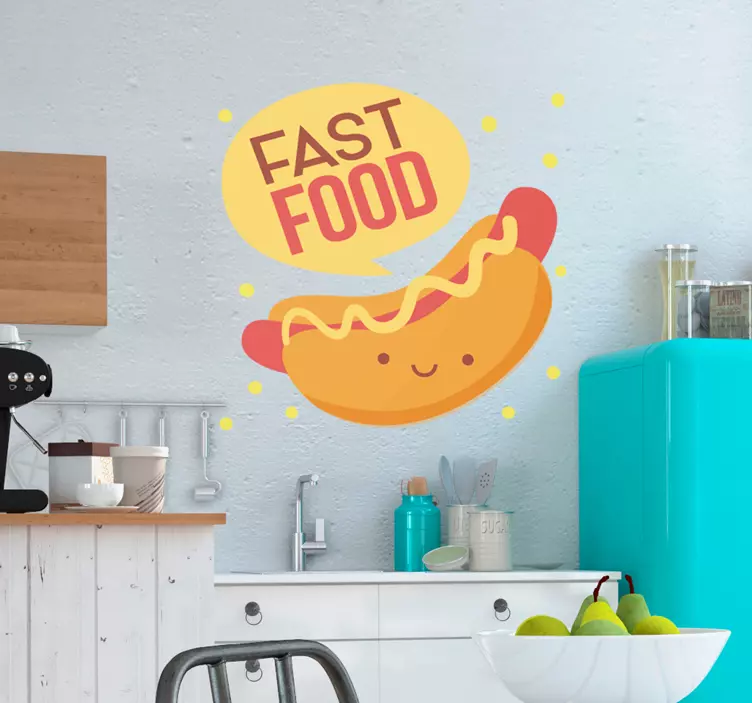 Hot Dogs Food Wall Sticker - TenStickers