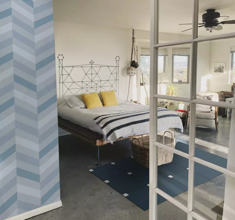 linear minimalist headboard headboard sticker - TenStickers