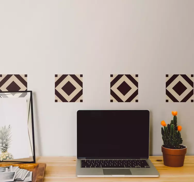 Geometric Diamond Pattern tile sticker - TenStickers