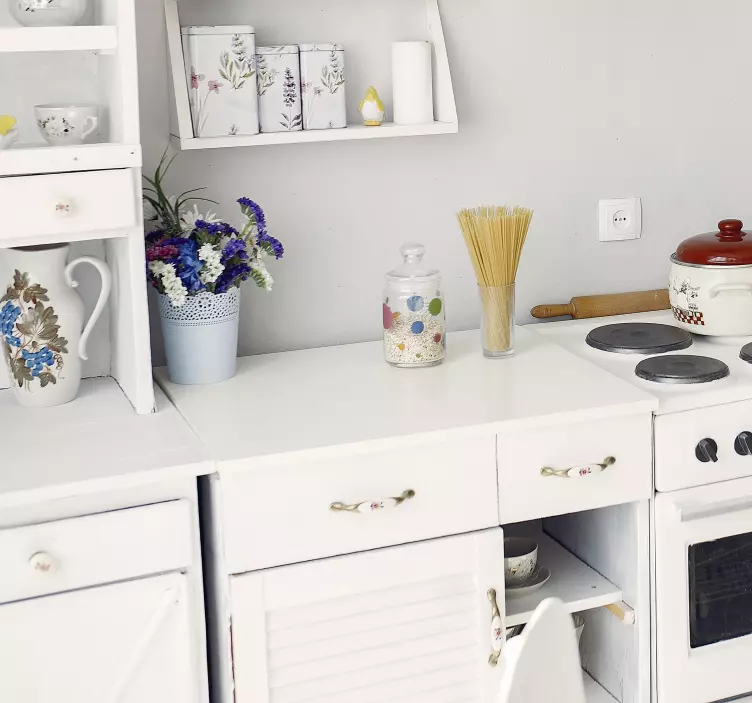 White furniture vinyl decal   - TenStickers