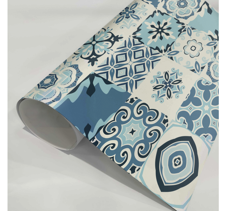 Blue Tiles furniture decal   - TenStickers