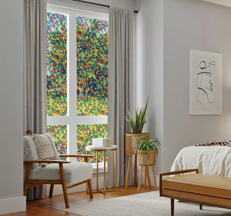 Geometric Translucency window sticker - TenStickers