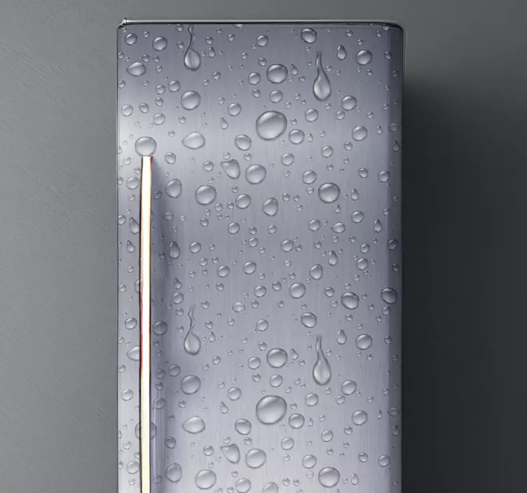 Gray texture with drops fridge sticker - TenStickers