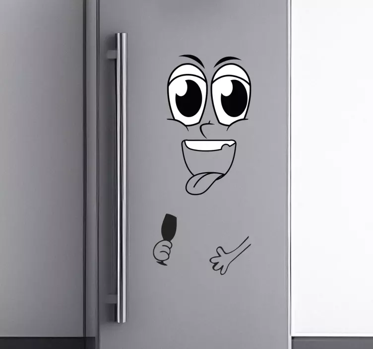 Face with Cup fridge sticker - TenStickers