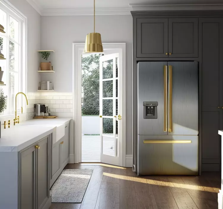 Vinyl Refrigerator Steel fridge sticker - TenStickers