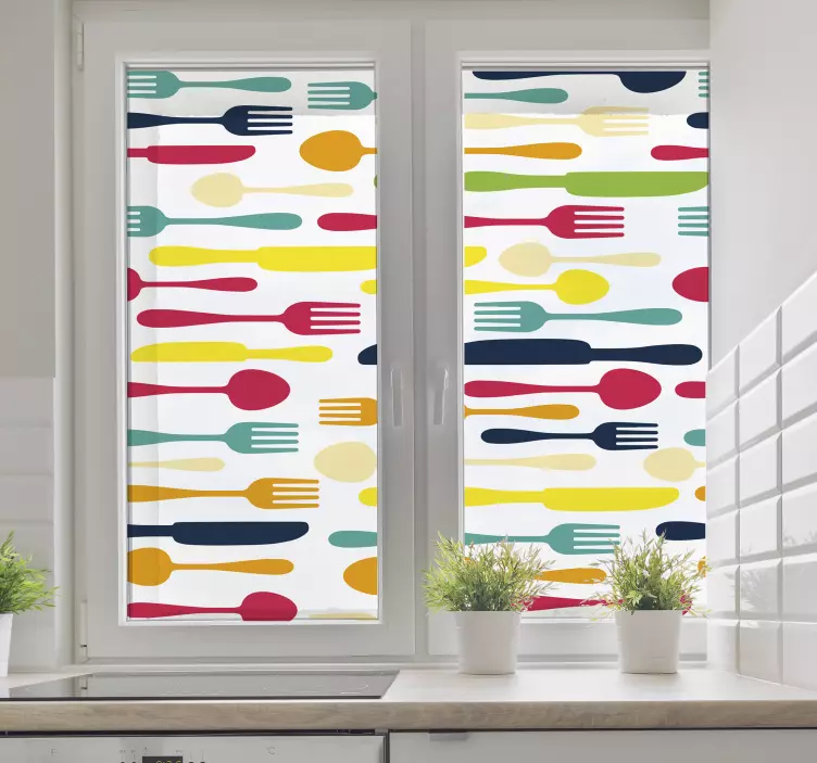 Cutlery Variety Window Sticker - TenStickers