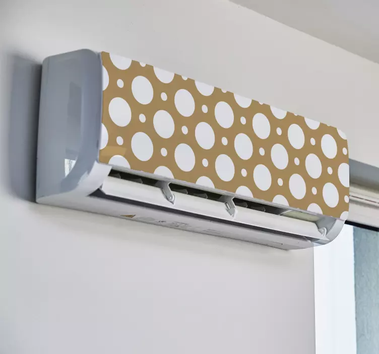 Brown with white dots air conditioner sticker - TenStickers