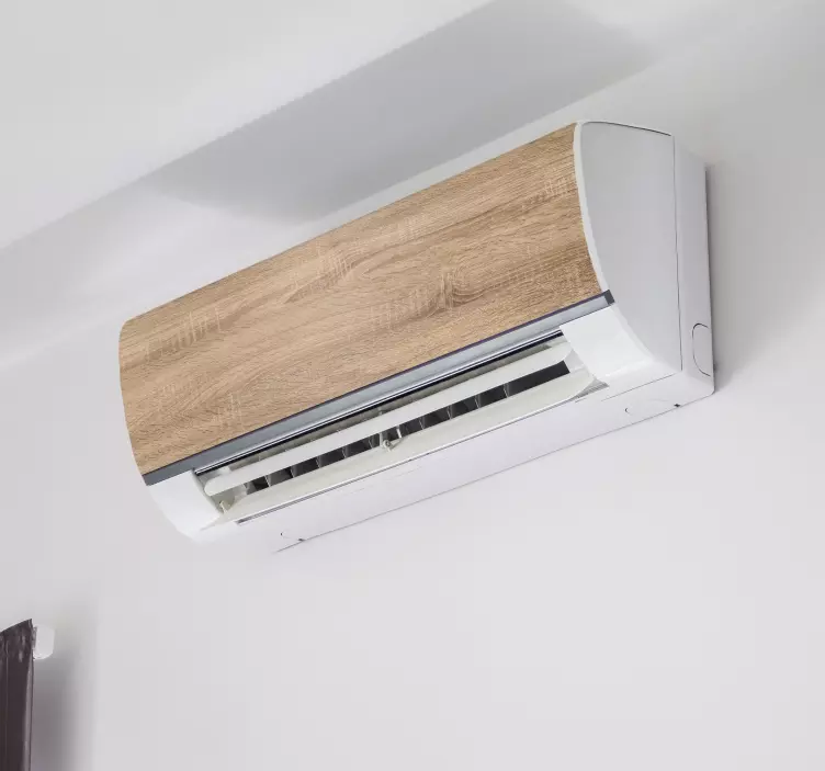 Wood texture air conditioning sticker - TenStickers
