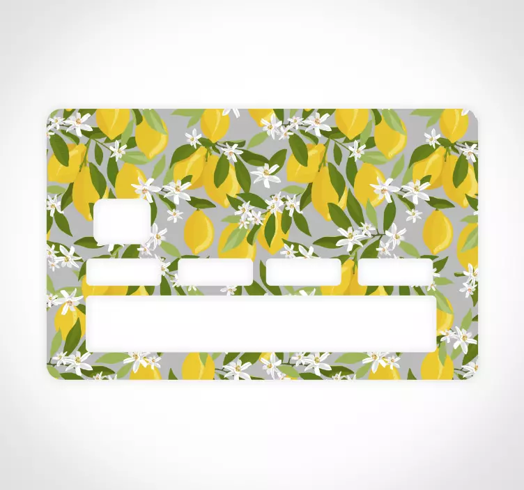 Lemon tree pattern credit card sticker - TenStickers