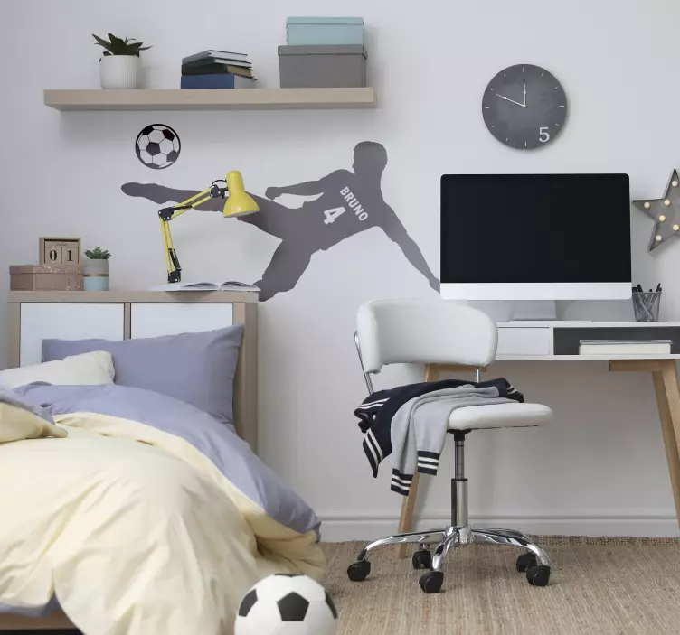 Football Player with Name and Numbe wall decor - TenStickers