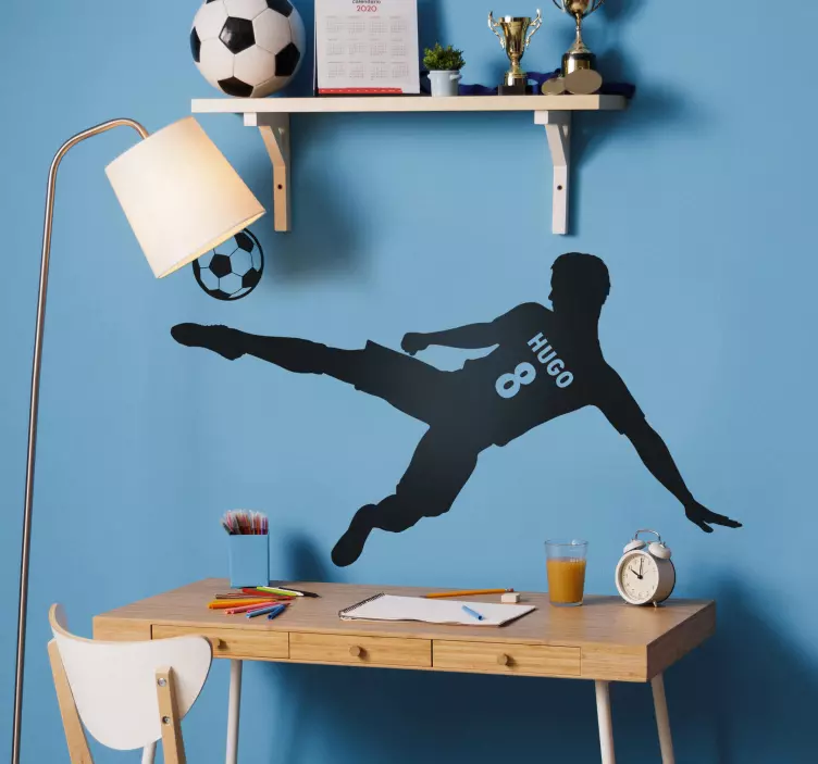 Football Player with Name and Numbe wall decor - TenStickers