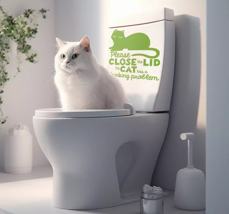 Close the lid cat pet sticker - TenStickers