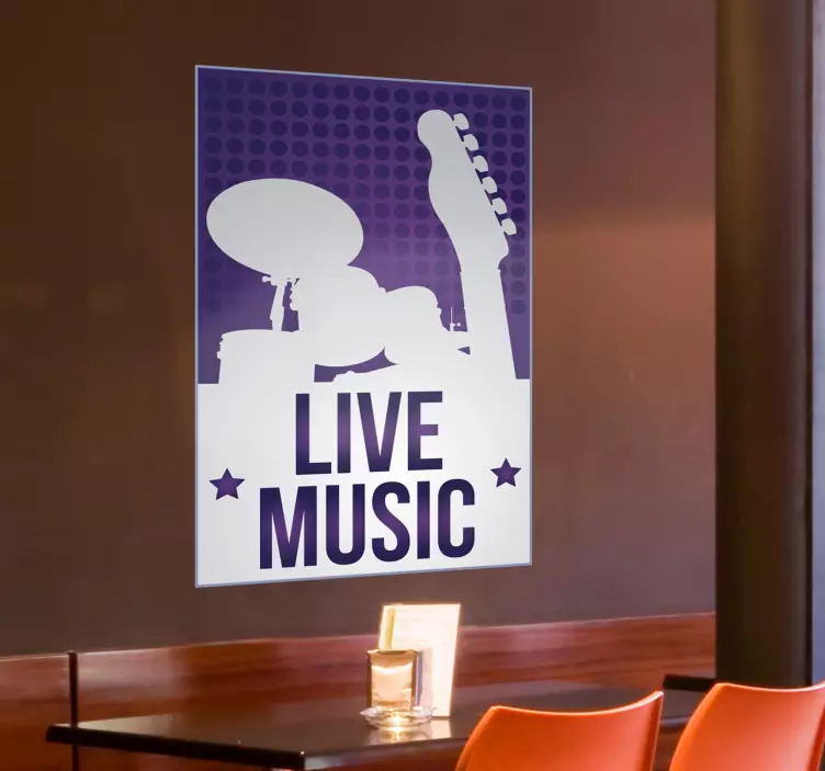 Live Music Performance Sign shop window sticker - TenStickers
