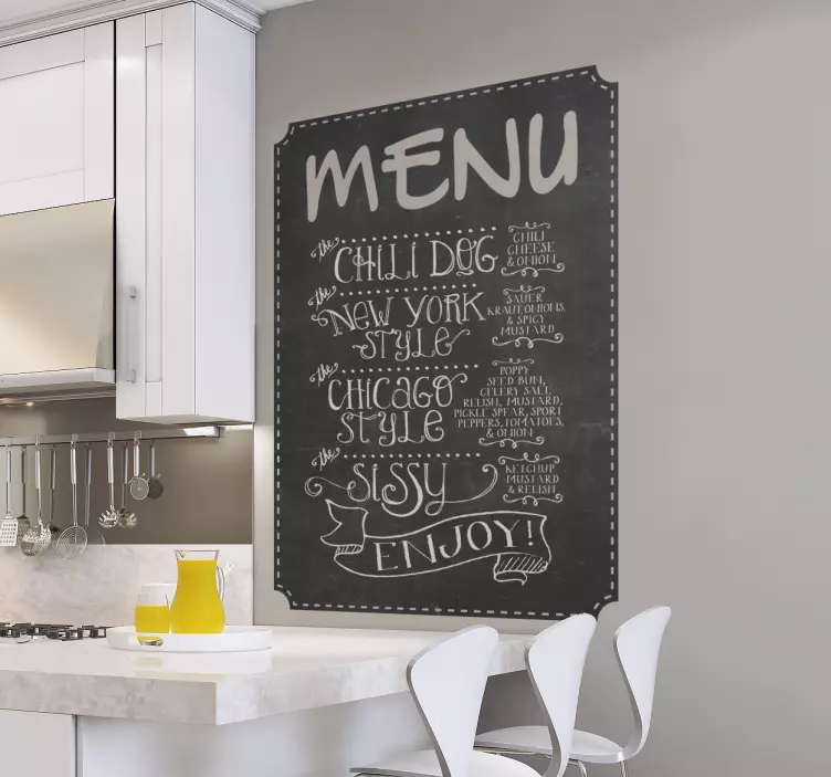 Menu chalkboard sticker - TenStickers