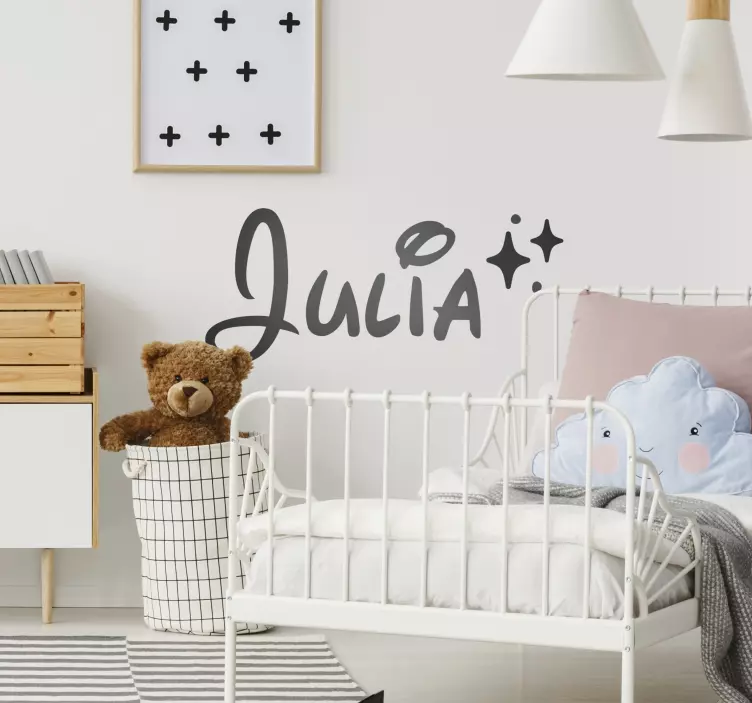 Name with stars kids room wall sticker - TenStickers