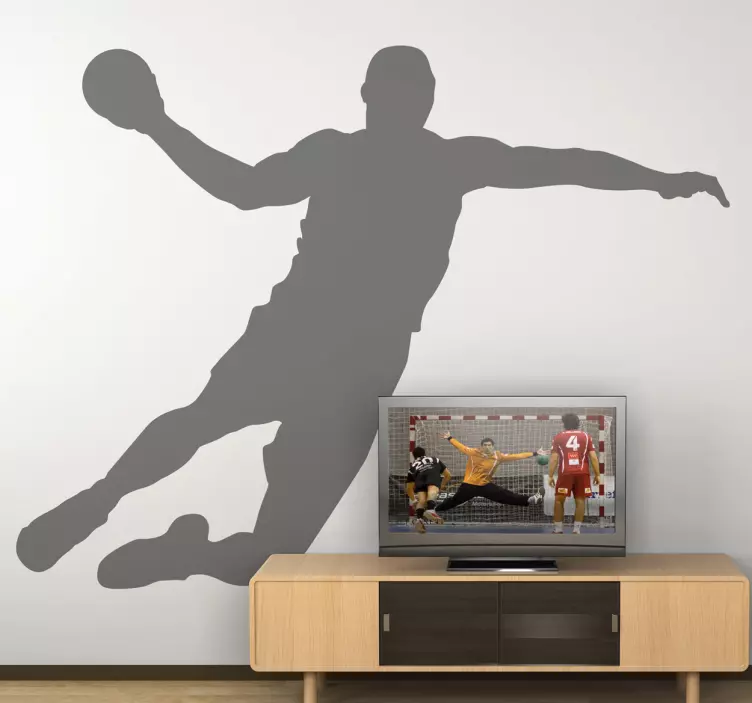 Handball Player Silhouette Sticker - TenStickers
