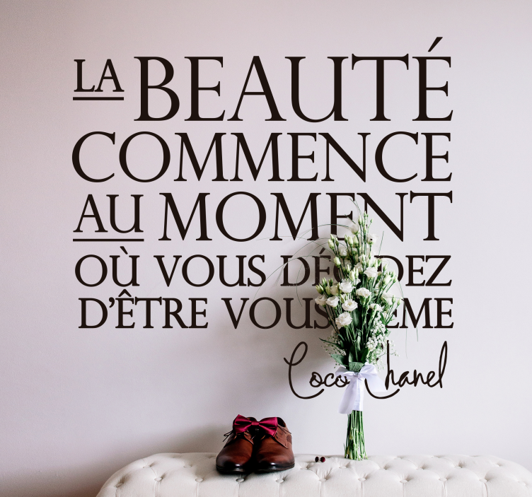 Coco Chanel Beauty Quote Sticker - TenStickers