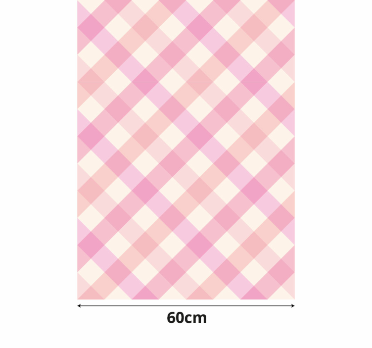 Pink checked pattern fridge decal - TenStickers