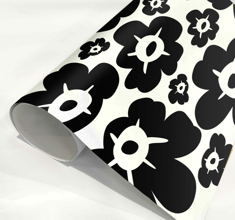 black poppy flower wall sticker - TenStickers