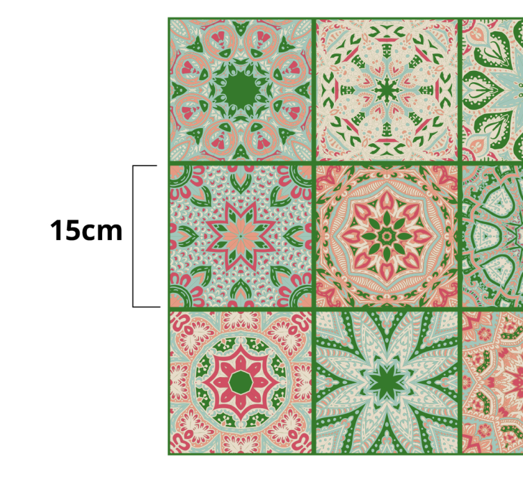 Blue and green tones tile furniture decal - TenStickers