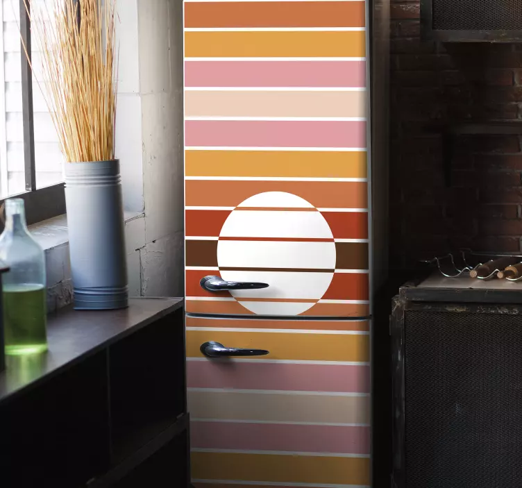 70's sun fridge vinyl sticker - TenStickers