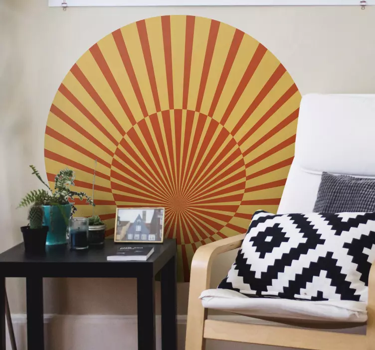 70's sunshine  geometric wall sticker - TenStickers